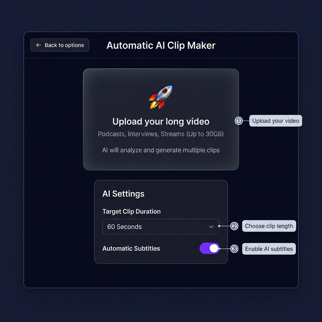 How to use the Automatic AI Clip Maker